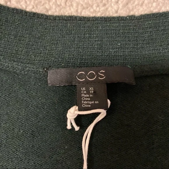 SOLD! New COS Women’s Lambswool Oversized Cardigan Green Size XS - Picture 6 of 10